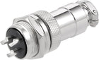 Aviation Connector Plug, 20mm 3P 10A 150V GX20-3 Waterproof Male Wire Panel Power Chassis Metal Fittings Aviation Wire Connector Socket Silver Tone