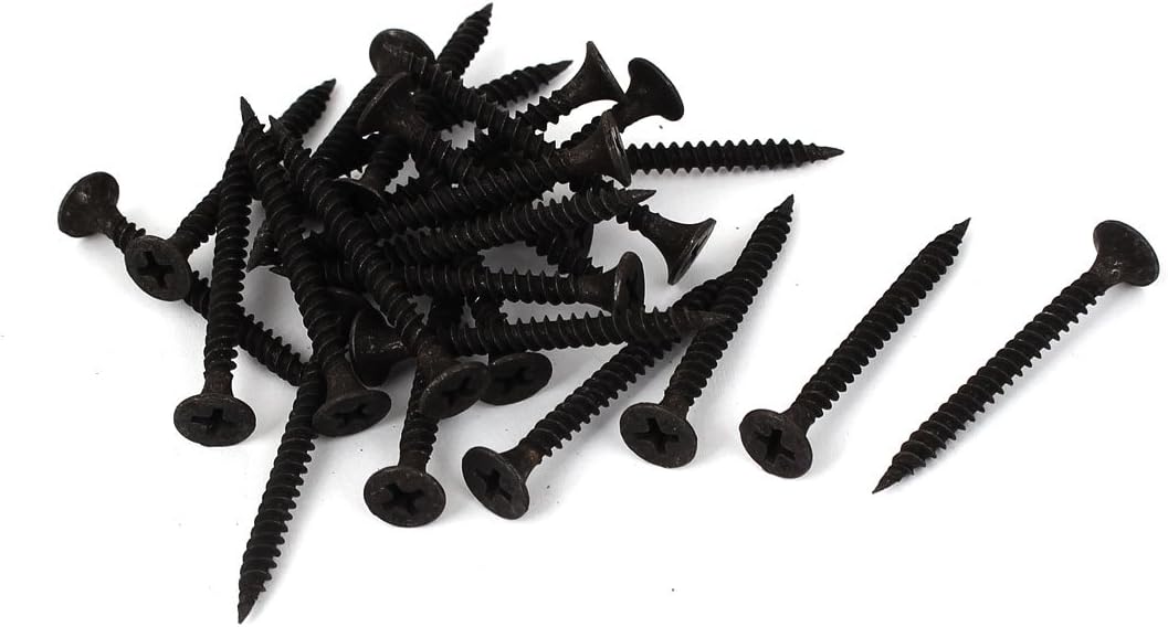M3.5x40mm Phillips Flat Head Self Tapping Screws Black 25pcs