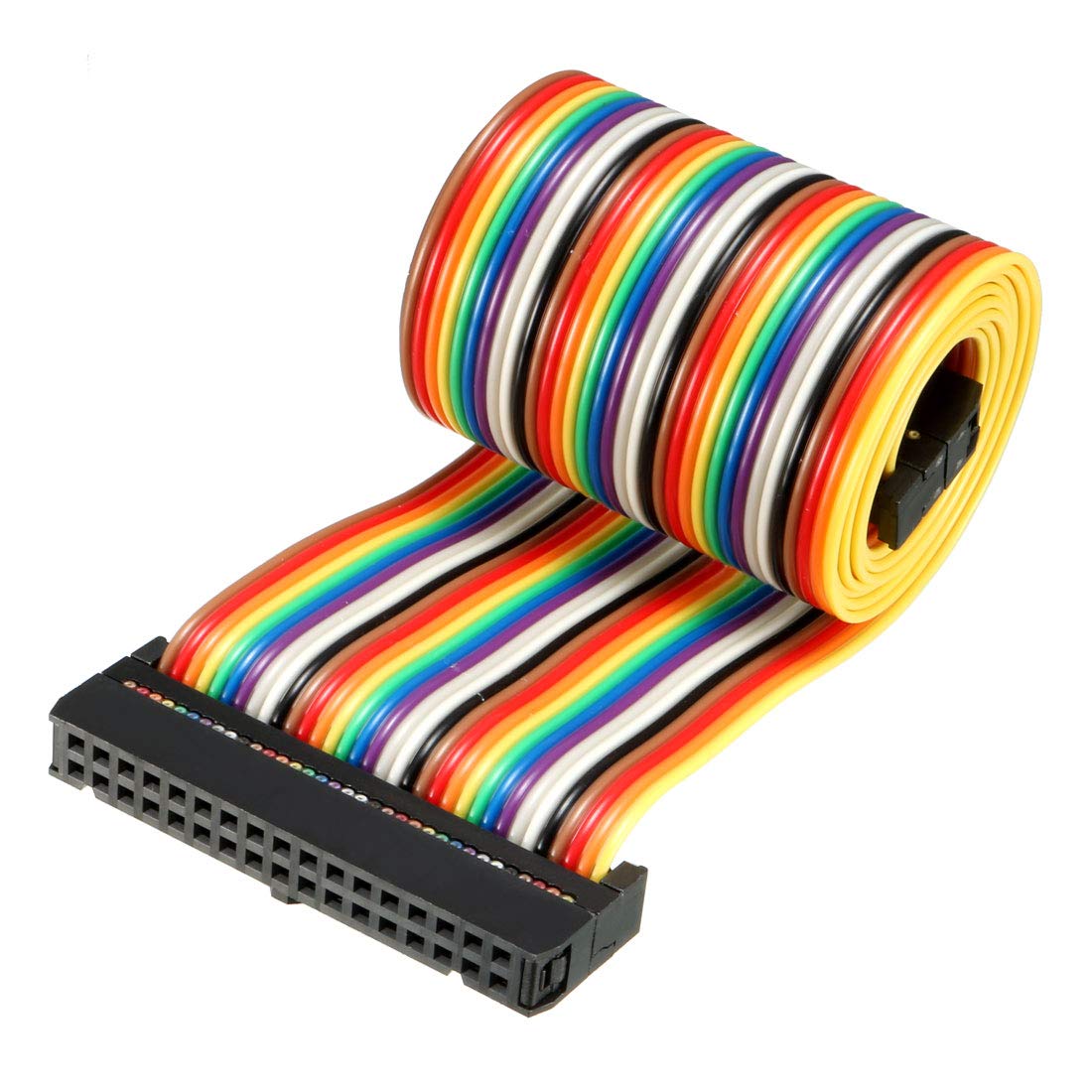 IDC Rainbow Wire Flat Ribbon Cable 34 Pins 66cm Length 2.54mm Pitch Type-C