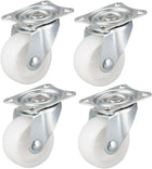 Swivel Caster Wheels 2" Polypropylene with 360 Degree Top Plate 44LBS Capacity for Furniture Carts Workbench, White, Pack of 4