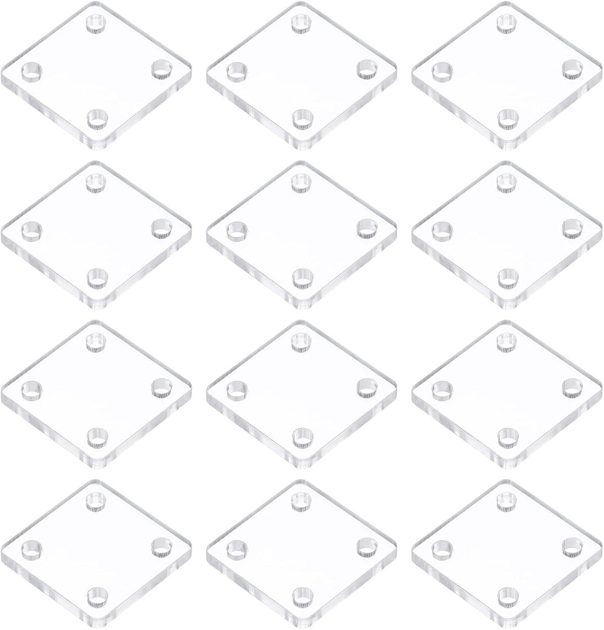 12 Set Acrylic Corner Bracket, Square Corner Connector,25x25x3mm Joint Hanger Brace Brackets Transparent for DIY Display Box
