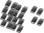 LinkMejor Plastic Handbag Strap Double Side Quick Release Buckle Fastener 20 Pcs Black