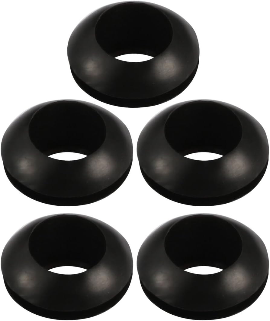 5pcs Wire Protective Grommets Black Rubber 10mm Double Sided Grommet