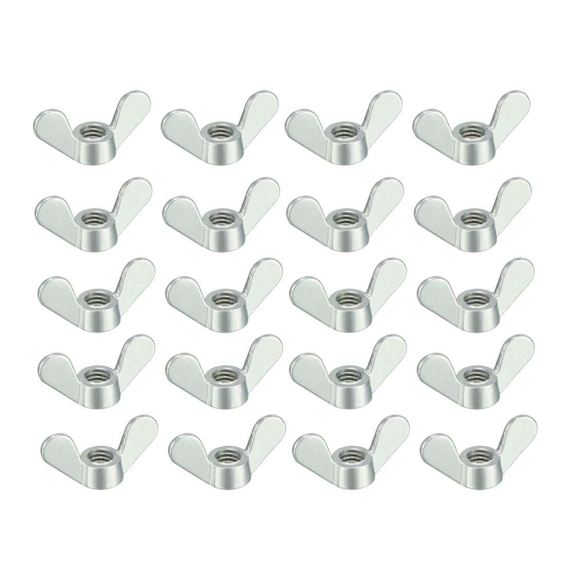 M6 Wing Nuts Zinc Plated Fasteners Parts Screws Cymbals Butterfly Nut Silver Tone 20pcs