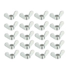 M6 Wing Nuts Zinc Plated Fasteners Parts Screws Cymbals Butterfly Nut Silver Tone 20pcs