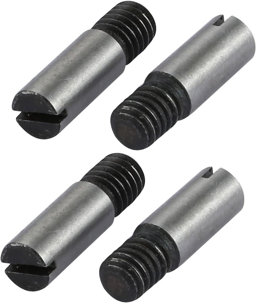4 Pcs M6 External Thread 20mm Length Carbon Steel Slotted Drive Taper Pin