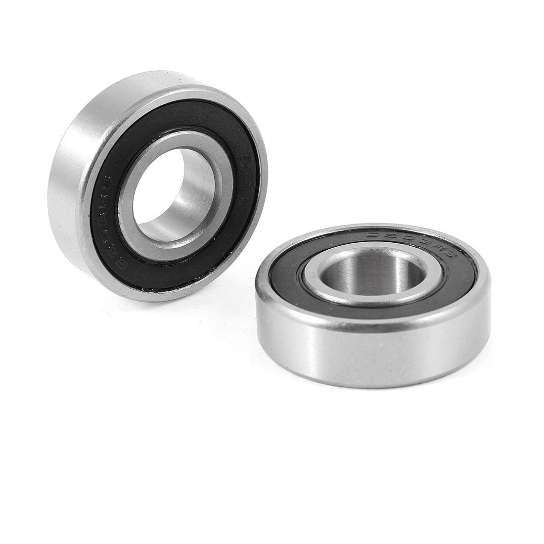 2 Pcs 17mm x 40mm x 12mm Silver Tone Linear Motion Ball Bearing 6203RS
