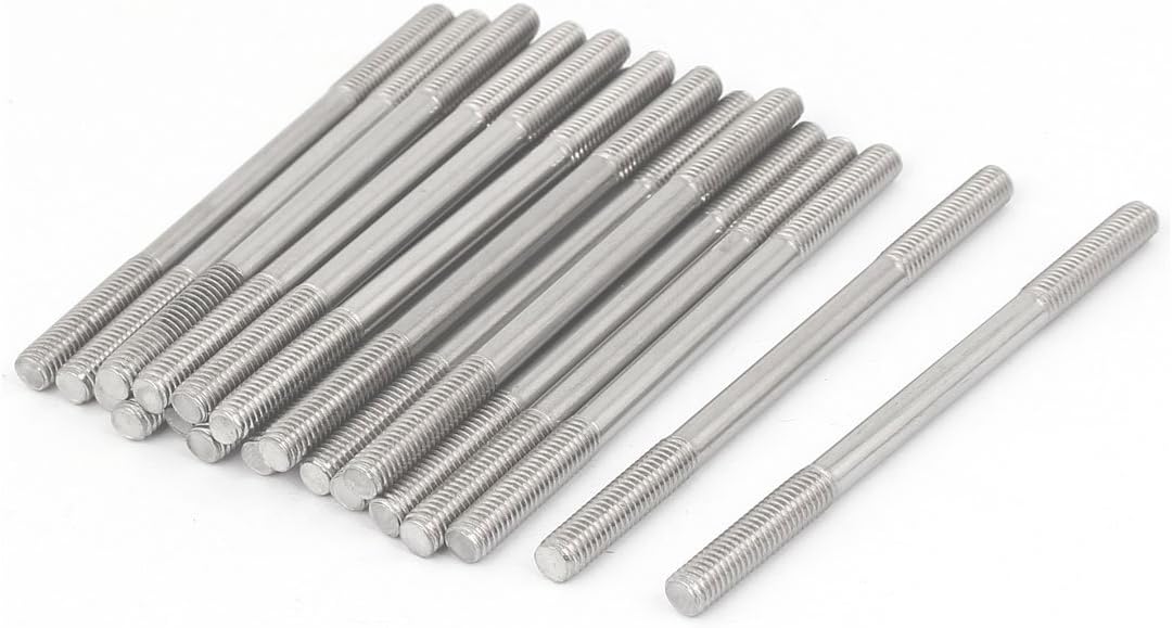 M5x80mm 304 Stainless Steel Double End Threaded Stud Screw Bolt 20pcs