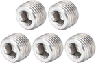 LinkMejor Hex Countersunk Plug - Stainless Steel Pipe Fitting 1/2NPT Male Thread Socket Pipe Adapter Connector 5Pcs