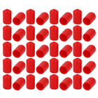 40 Pcs 10mm Inner Dia PVC Vinyl End Cap Bolt Screw Thread Protector Red