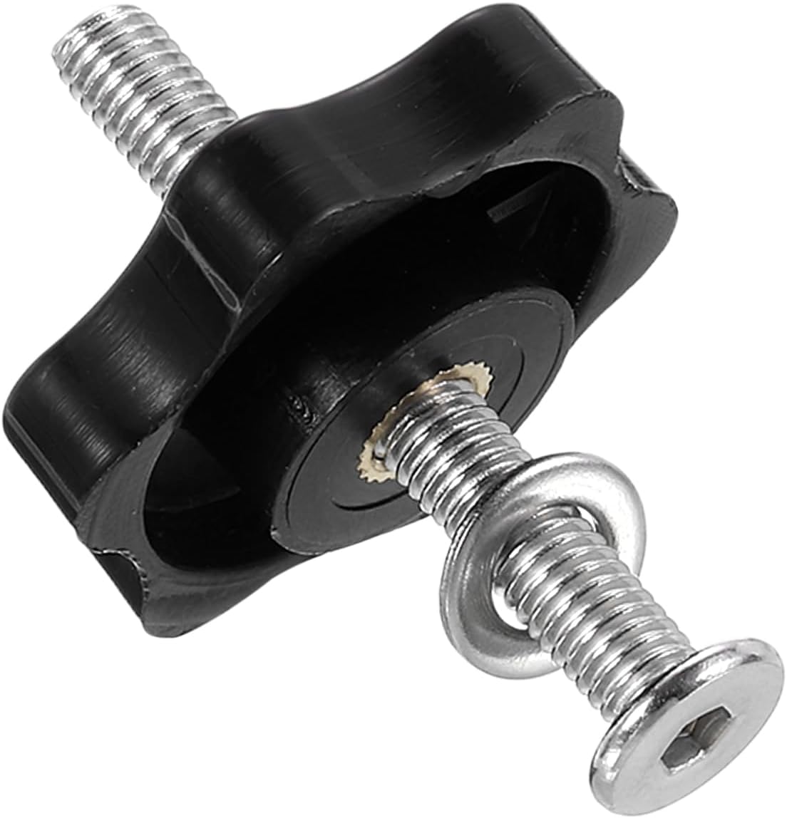 4 Conjuntos de Kit de Rosca Estrelada, Rosca Métrica M4 25mm Cabeça Roscada com Roscas de 6 Estrelas com Parafusos de Socket de 6 Pontas M4 x 40mm e Rolações Planas M4, Acessórios de Manoplas de Fixação para Ferramentas de Madeira