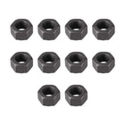 Hex Nuts, M10x1.5mm Metric Coarse Thread Hexagon Nut, Carbon Steel, Pack of 10 (Black)