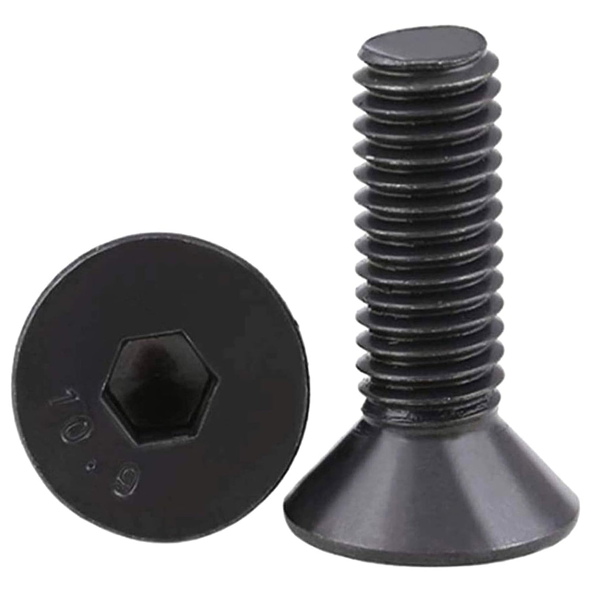 50 Pcs M6-1.0 x 20mm Flat Head Socket Cap Screws, Alloy Steel Grade 10.9, DIN 7991, Allen Socket Drive,Hex Drive,Black Oxide Finish (M6-1.0 x 20mm)