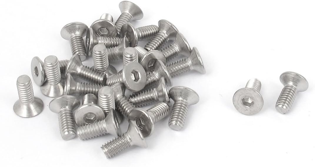 M4 x 10mm Metric Hex Socket Countersunk Flat Head Screw Bolts 30PCS