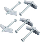 M6 x 75mm Male Thread Spring Loaded Hollow Wall Round Head Toggle Bolt 5pcs