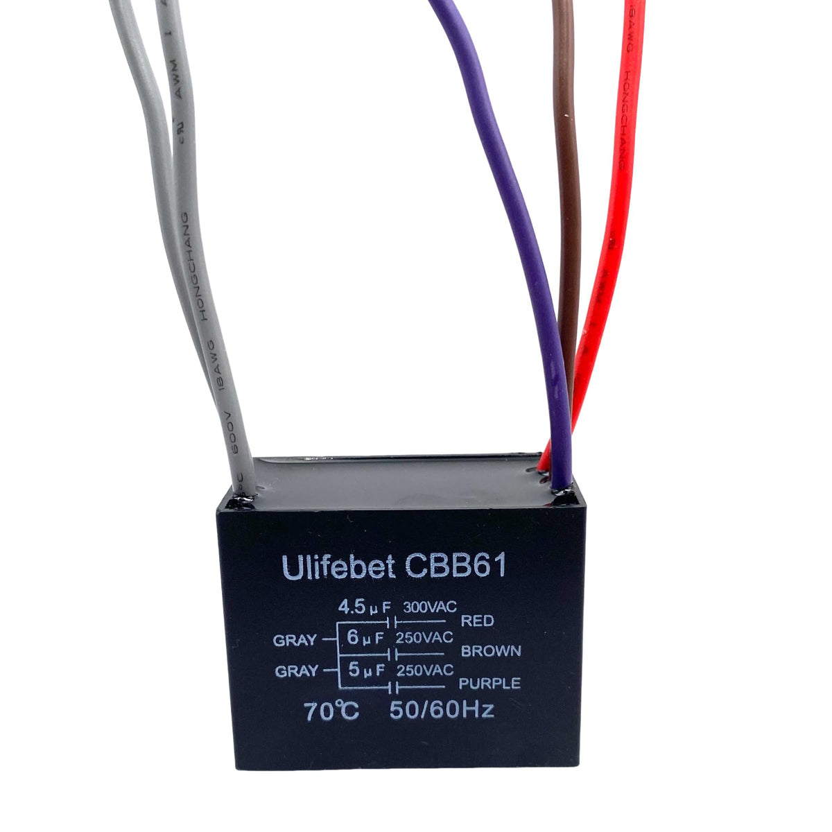 ใหม่โฟนเคลียนคาปาซิเตอร์ CBB61 4.5uf + 6uf + 5uf 5 สาย 250V