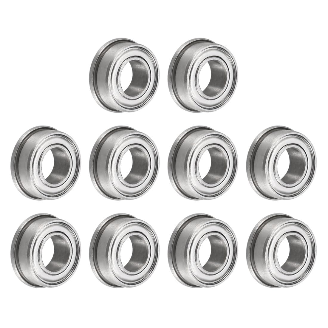 FR188ZZ Flanged Ball 1/4" x 1/2" x 3/16" Double Metal Shielded (GCr15) Chrome Steel Flange Rip Bearings 10pcs