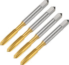 4pcs 1/4-20 UNC B2 Spiral Point Thread Tap, Screw Tap Threading Tapping Tool, Titanium Coated 6542 High Speed Steel Machine Taps Tapping Bit