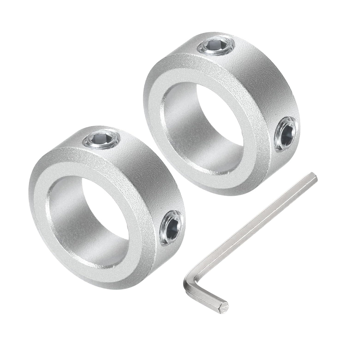 Set Screw Shaft Collar for 16mm Shaft, 2pcs Clamping Collars 26mm OD, 10mm Thickness, Aluminum Alloy Clamp-On Collar with M6 Set Screws and a Wrench
