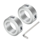 Set Screw Shaft Collar for 16mm Shaft, 2pcs Clamping Collars 26mm OD, 10mm Thickness, Aluminum Alloy Clamp-On Collar with M6 Set Screws and a Wrench