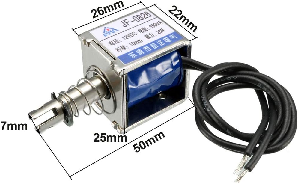 DC 12V 20N 10mm 스트로크 플러스 타입 소련자 오픈 프레임 타입 라인어셈션 JF-0826