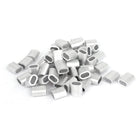 4mm Wire Rope Aluminum Ferrules Sleeves Silver Tone 50 Pcs