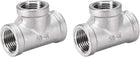 Stainless Steel 304 Cast Pipe Fitting 1/2BSPT Female Thread Class 150 Tee Shaped Connector Coupler 2pcs