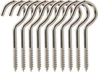10pcs Cup Ceiling Hooks 1-3/4 Inch Nickel Plating Metal Screw in Hanger Hooks for Home Office Hanging Plants Outdoor Lights
