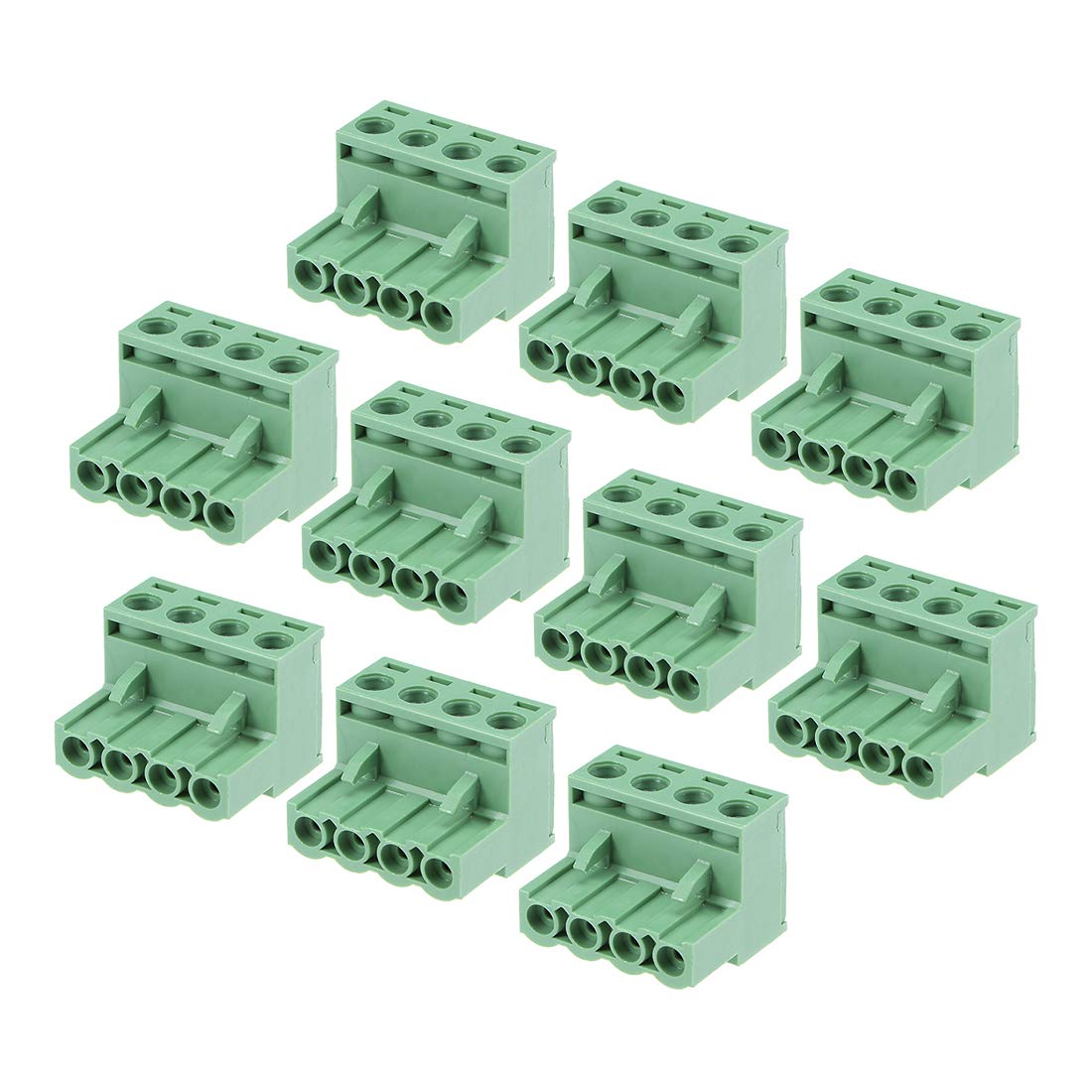 10Pcs AC300V 5.08mm Pitch 4P Flat Angle Needle Seat Insert-in PCB Terminal