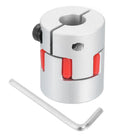 D25 L30 10mm to 10mm Flexible Plum Shaft Coupling Aluminum Motor Connector Flexible Spider Coupler for 3D Printer CNC Machine and Servo Stepper Motor (Silver Tone/Red)