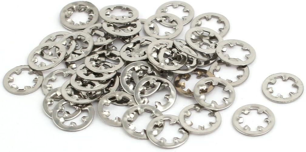 4mm Inner Dia Stainless Steel Internal Tooth Lock Washer Silver Tone 50pcs
