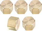 1/4-Inch Brass Cap 5pcs G1/4 Female Pipe Fitting Hex Compression Stop Valve Connector
