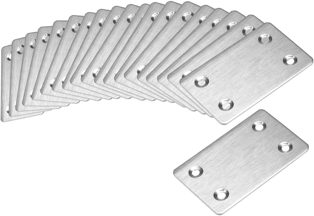 Repair Plate, 60mm x 38mm x 1.5mm, Flat Fixing Mending Bracket Connector, 20 Pcs