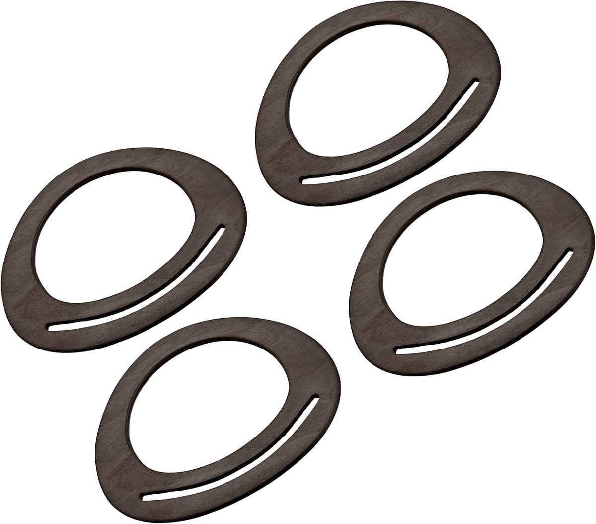 Wooden Purse Handles, 7.6" 4Pcs D Shape Handbag Handle Replacement Accessories for Purse Making DIY Handmade Beach Bag Straw Bag, Brown