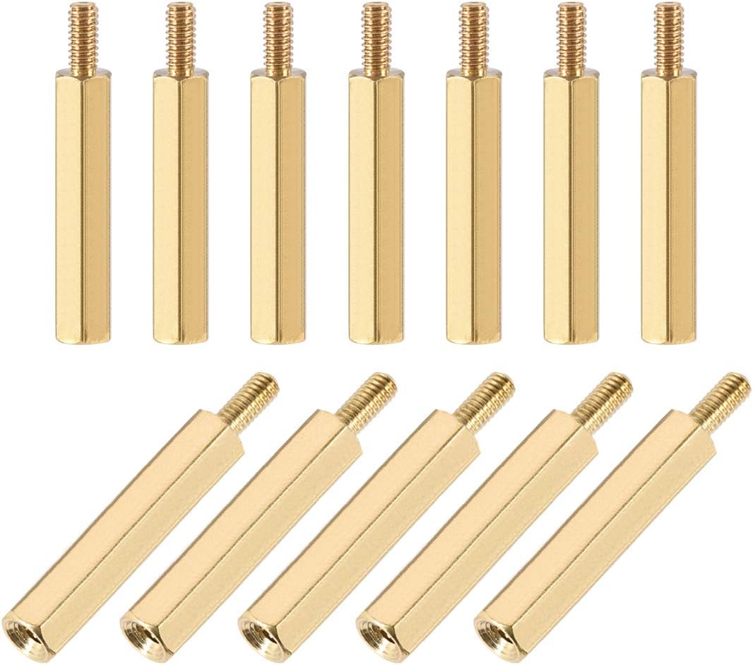 M2.5x25mm+6mm Male-Female Brass Hex PCB Motherboard Spacer Standoff for FPV Drone Quadcopter, Computer & Circuit Board 80pcs