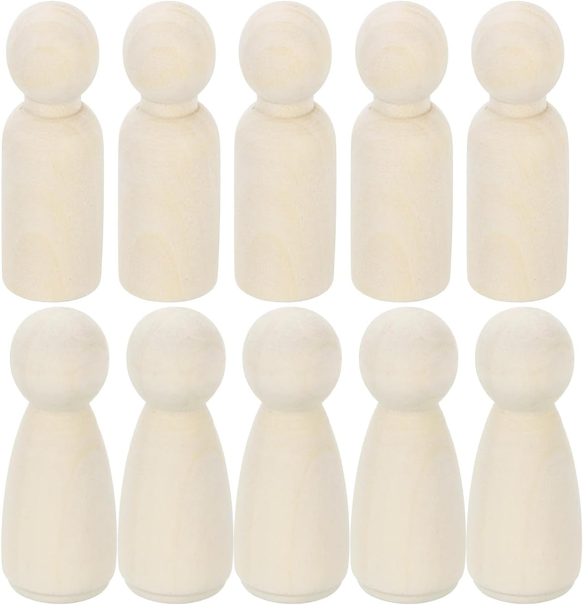 50 Pcs Wood Peg Dolls 2.17 Inch Female and Male Unfinished Dolls Bodies Natural Wooden Figures Decorative Peg People for Painting, DIY Arts, Crafts and Graffiti