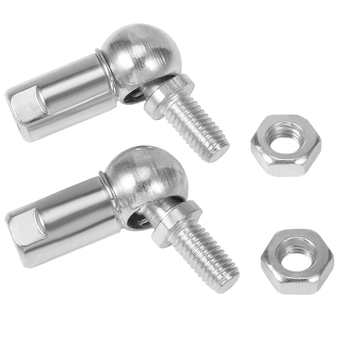 CS13 Rod End Ball Bearing with Stud, Left-Hand Female Thread M8x1.25, Right-Hand Male Thread M8x1.25, Self-lubricating Carbon Steel Ball Socket Endfitting 2pcs