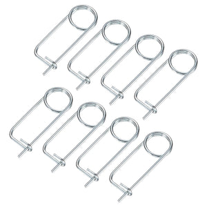 LinkMejor 8-Pack Brooch Shape Cotter Safety Pin, 2x29mm Spring Steel Pins Quick Lock Brooch Fastener for Garden/Lawn/Farm Hook, Heavy Retainer Clips
