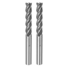 2pcs 8x8x42x82mm Helical Groove 4 Flutes HSS-AL Straight Shank Spiral End Mill Milling Cutter