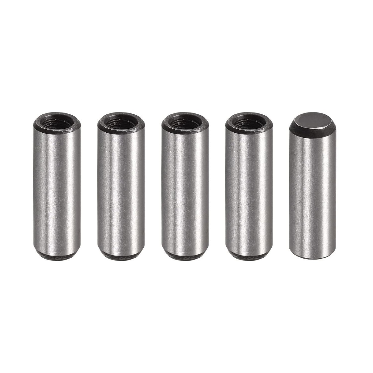 M6 Internal Thread Dowel Pin 5pcs 10x30mm Chamfering Flat Carbon Steel Silver