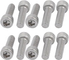 M6x20mm 0.75mm Pitch 304 Stainless Steel Hex Socket Head Cap Screws Bolts 10pcs