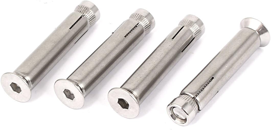 a16031800ux1359 M8x60mm Hex Socket Flat Head Split Sleeve Expansion Anchor Bolts 4pcs