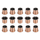 15Pcs Flanged Sleeve Bearings, 20mm Bore x 23mm OD x 25mm Length x 30mm, Sintered Bronze Wrapped Oilless Bushings