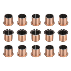 15Pcs Flanged Sleeve Bearings, 20mm Bore x 23mm OD x 25mm Length x 30mm, Sintered Bronze Wrapped Oilless Bushings
