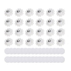 24 Pcs Self Adhesive Mini Caster Wheels 1 Inch, 360° Swivel Wheels Universal Sticky Low Profile Roller, 1 Steel Rolling Ball for Furniture Storage Bins Small Appliances, White