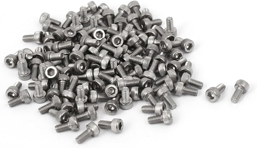 M2 x 4mm 0.4mm Pitch 304 Stainless Steel Hex Socket Head Cap Screw DIN912 120pcs
