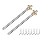 2 Pcs 150mm / 6 Inch Tr8x8 Stainless Steel Lead Screw with T8 Brass Nut - [ Acme Thread, 2mm Pitch, 8mm Lead ] for 3D Printer Z Axis, CNC Machine
