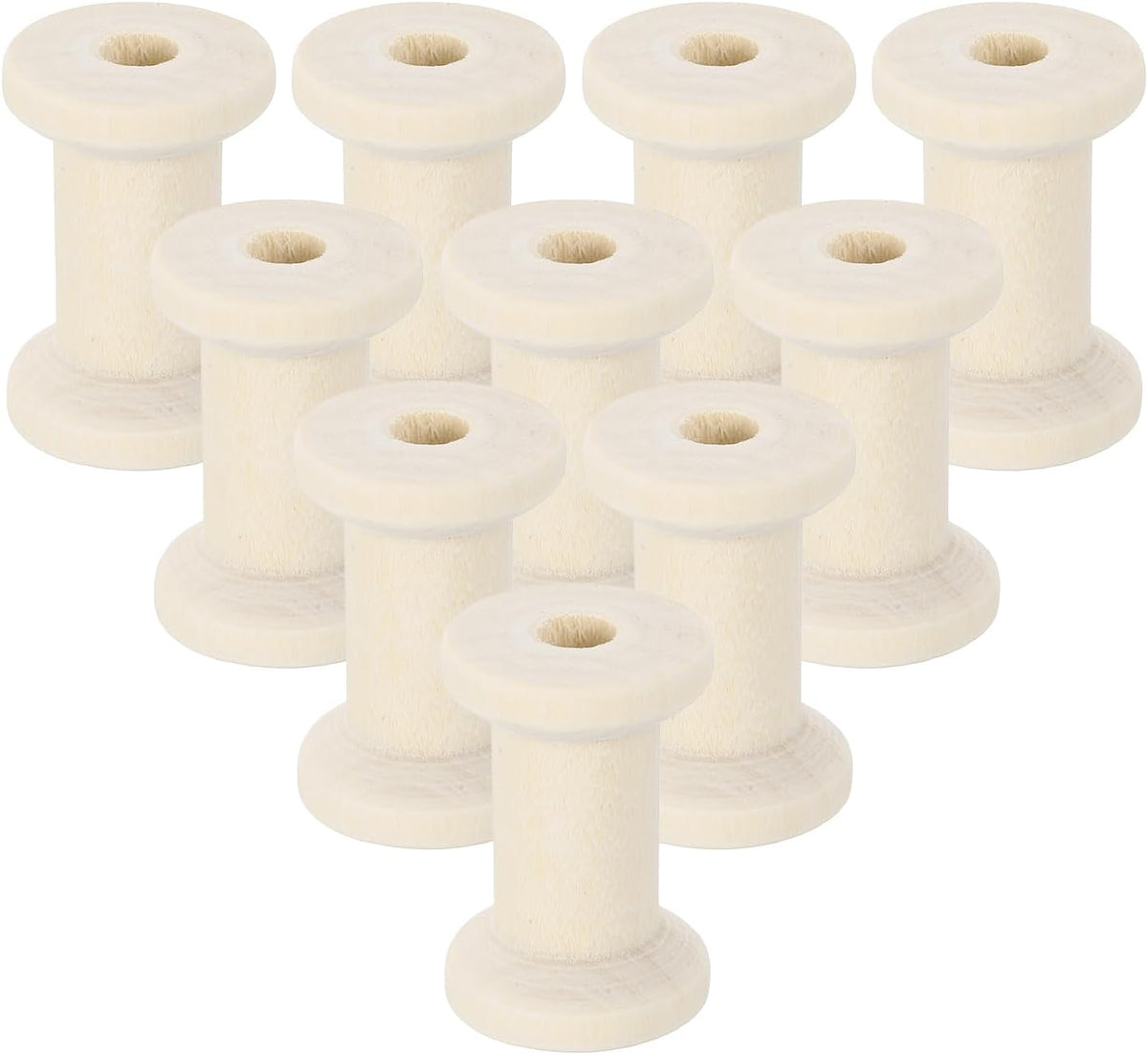 50 Pcs Wooden Empty Spool, 1-3/16in Unfinished Wooden Spools Wire Weaving Bobbins Empty Thread Spools for Crafts DIY Art Embroidery Sewing Thread Twine