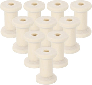 50 Pcs Wooden Empty Spool, 1-3/16in Unfinished Wooden Spools Wire Weaving Bobbins Empty Thread Spools for Crafts DIY Art Embroidery Sewing Thread Twine