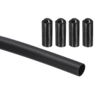 3.28 ft 3:1 Ratio Heat Shrink Tubing, 0.31" ID Wire Heat Shrink Tube with End Cap, Waterproof Tubing Adhesive Shrinkable Wire Wrap Tube for Cable Sealing, Black